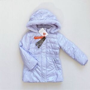 Joe Fresh Toddler Girl Pearlized Puffer Jacket Light Blue Lilac Insulated Sz 5